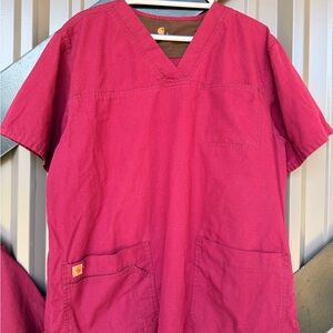 Men’s Carhartt Maroon / Burgundy Large V-Neck Top